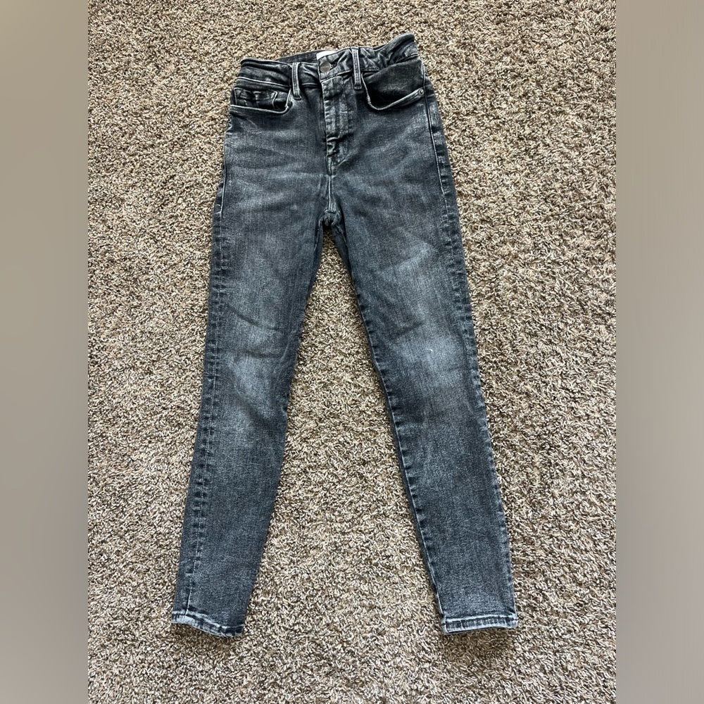 FRAME Denim Womens 1 US 23 Le One Skinny Crop High Rise Stretch Hughes Wash